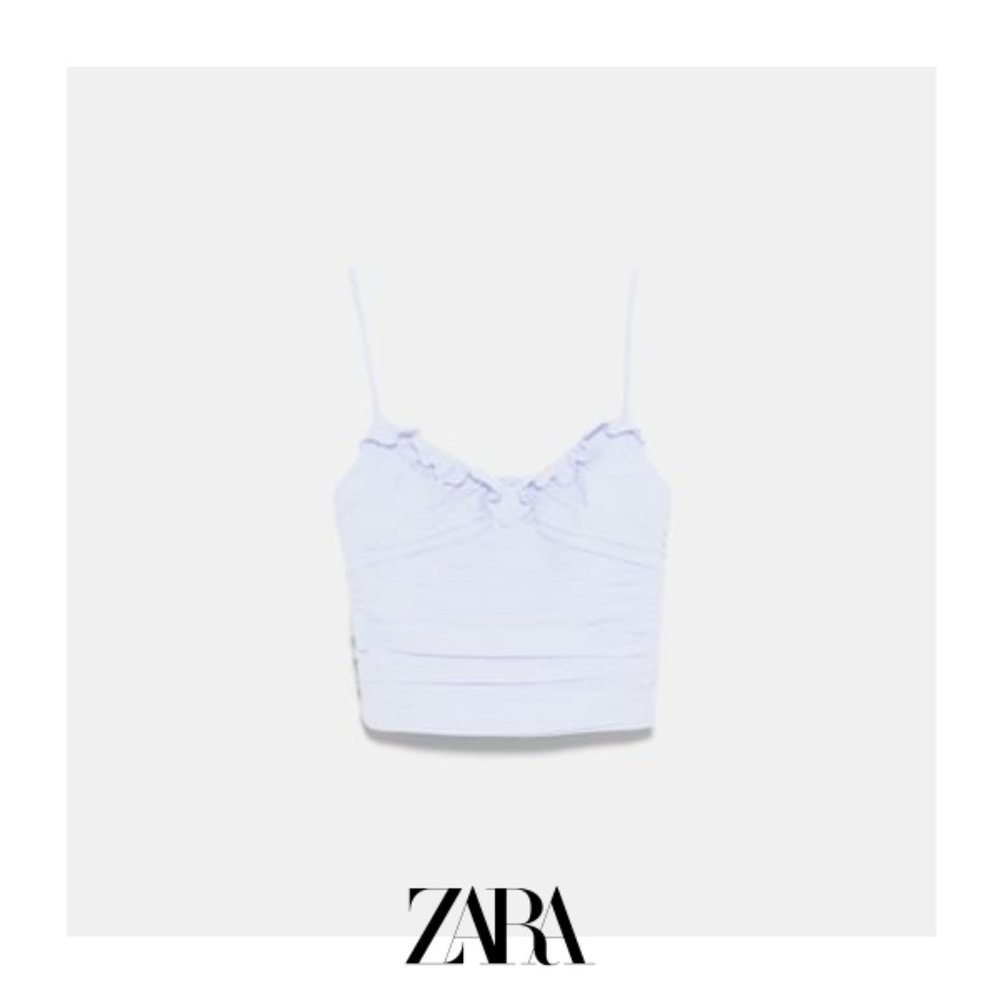 Zara Ruffled Draped Top XS - Picture 4 of 5